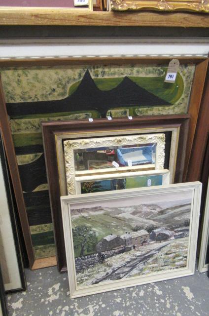 QUANTITY OF PAINTINGS AND A MIRROR Image