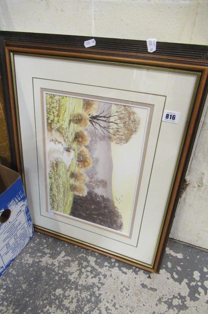 WATERCOLOUR AND A PRINT OF JESUS Image