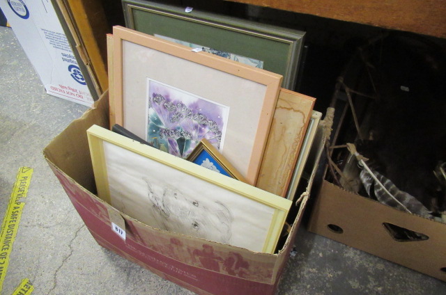 BOX OF FRAMED PICTURES Image