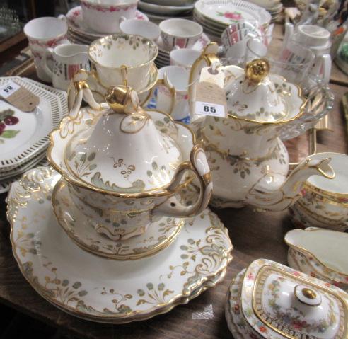 STAFFORDSHIRE PORCELAIN GREY PATTERNED SERVICE Image