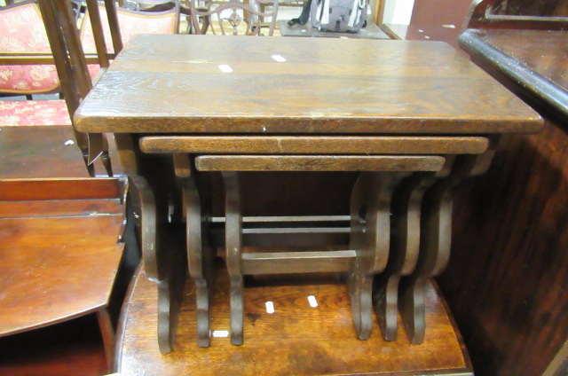 NEST OF THREE OAK TABLES Image