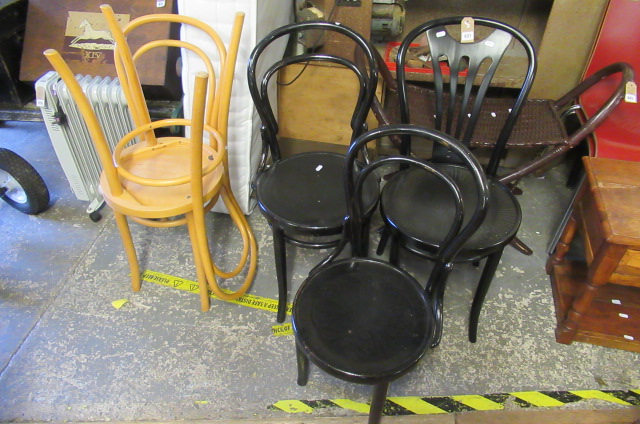 FIVE BENTWOOD CHAIRS Image