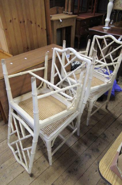SET OF FOUR BAMBOO DESIGN CHAIRS Image