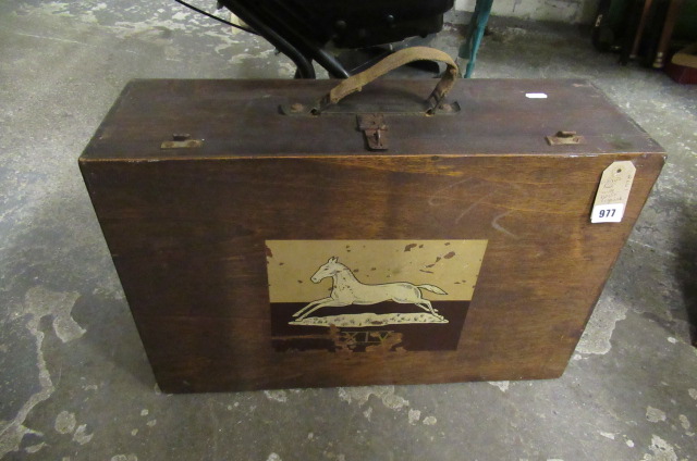 WOODEN BOX WITH HORSE FIGURE Image