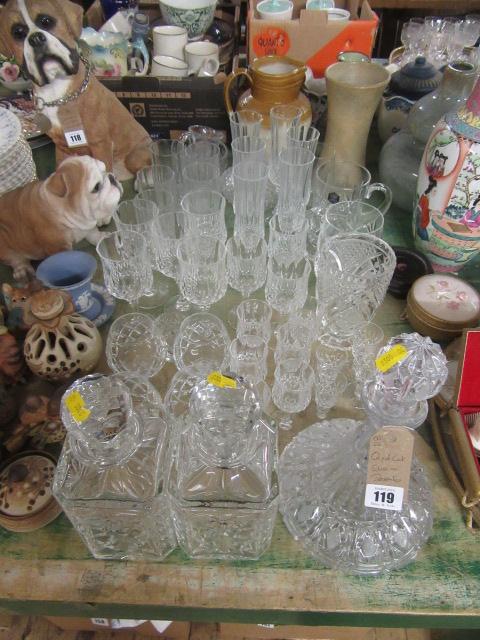 QUANTITY OF CUT GLASS DECANTERS Image