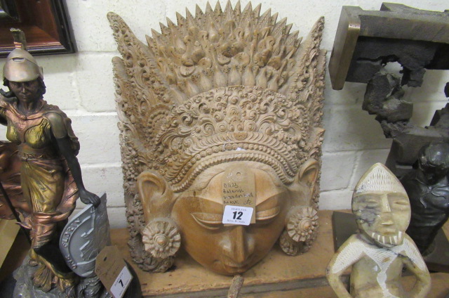 A BALINESE CARVED MASK ETC Image