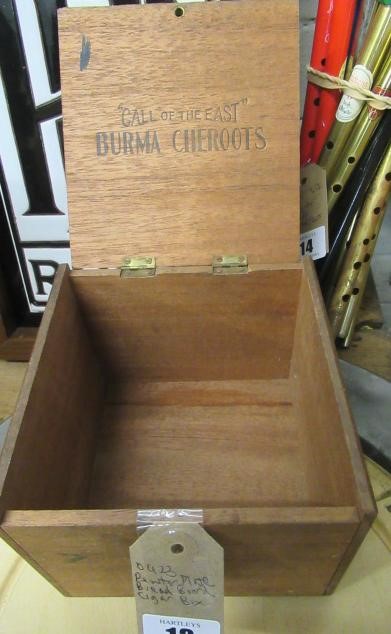 PEWTER PLATE  BREAD BOARD AND CIGAR BOX Image