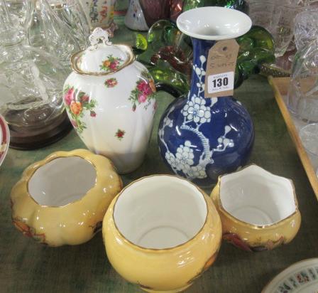 FIVE VASES INCLUDING ROYAL ALBERT OLD COUNTRY ROSES Image