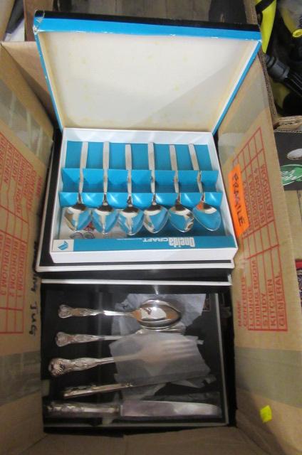 BOX OF RETRO AND OTHER CUTLERY Image