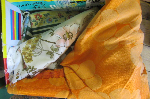 BOX OF FABRIC AND CURTAINS Image