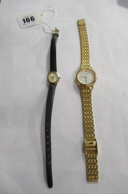 LADIES 9CT GOLD CASED SOVEREIGN WATCH AND ANOTHER Image