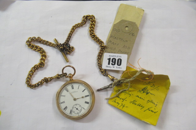 WALTHAM 10C GOLD  POCKET WATCH Image