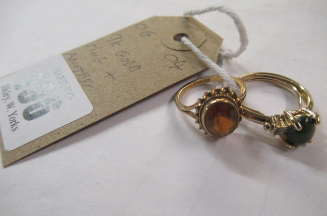 9CT GOLD RING AND ANOTHER Image