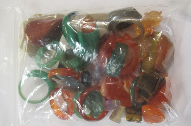 POLISHED HARD STONE RINGS ETC Image