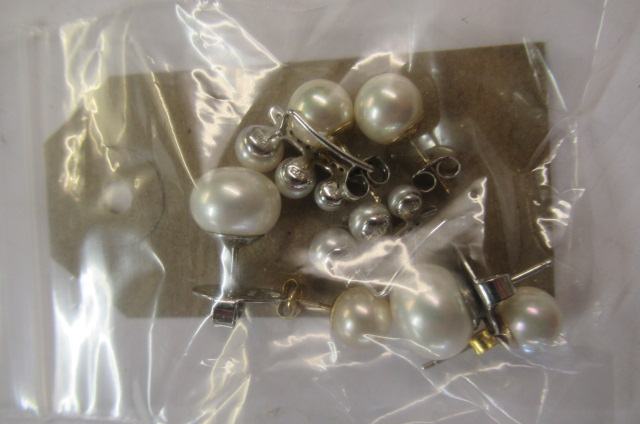 FOUR PAIRS OF CULTURED PEARL EARRINGS Image