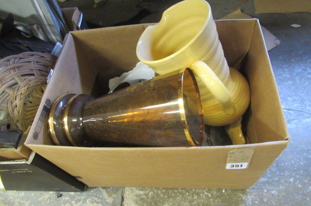 BOX OF MISCELLANEOUS INCLUDING VASES AND JUGS ETC Image