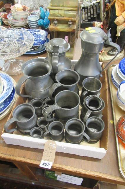 QUANTITY OF PEWTER TANKARDS ETC Image