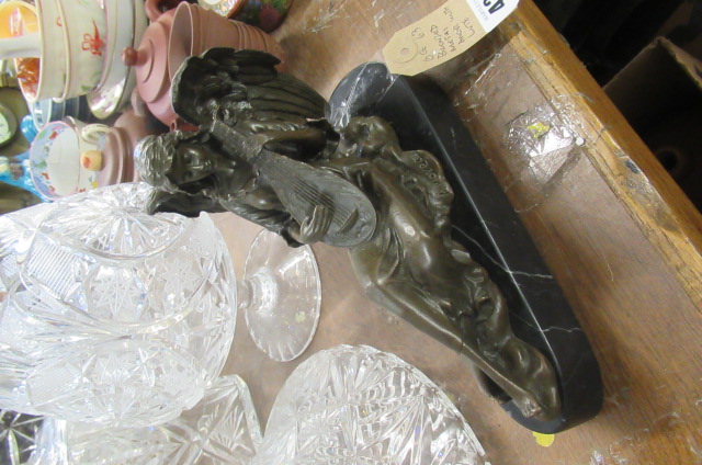 BRONZED METAL ANGEL WITH LUTE Image