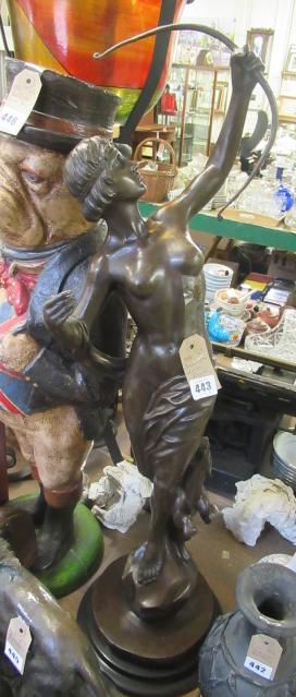 BRONZED METAL FIGURE WITH DOG Image