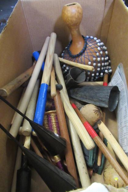 BOX OF PERCUSSION INSTRUMENTS Image