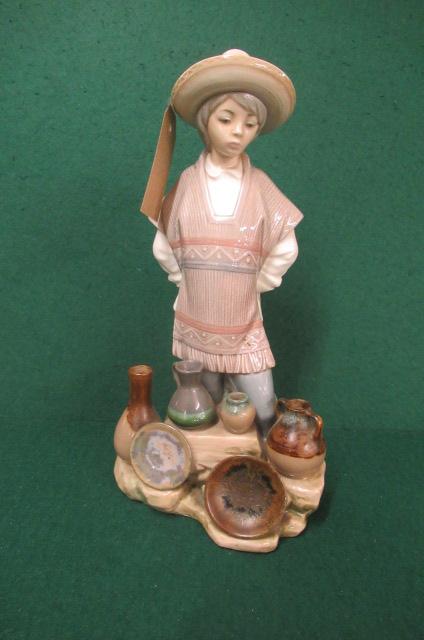 LLADRO FIGURE        BOY WITH POTS Image