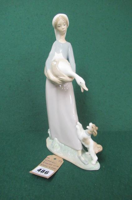 LLADRO FIGURE WITH DOG AND GOOSE Image