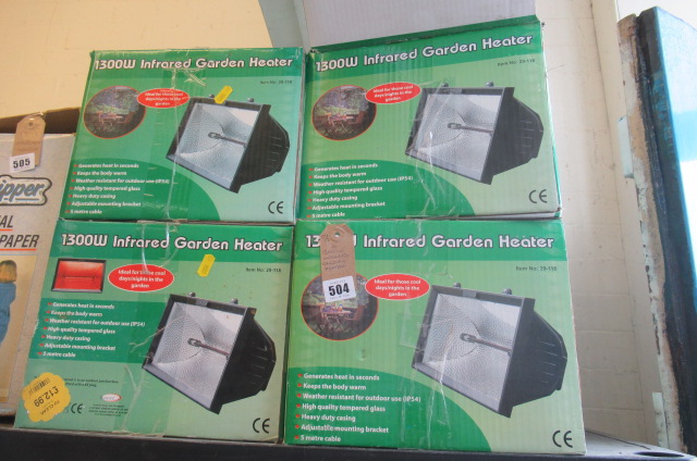 FOUR INFRA RED GARDEN HEATERS Image