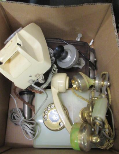 THREE OLD ROTARY DIAL TELEPHONES Image