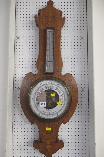 OAK INLAID BAROMETER Image