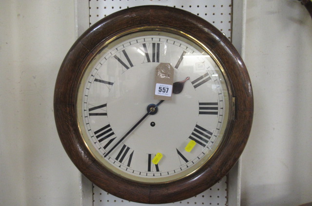 OAK CIRCULAR WALL CLOCK Image