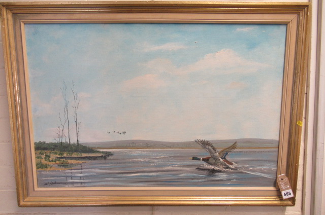 STANLEY DOLLIMORE  OIL ON CANVAS     DUCKS Image