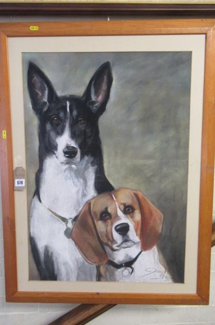 PASTEL OF TWO DOGS Image