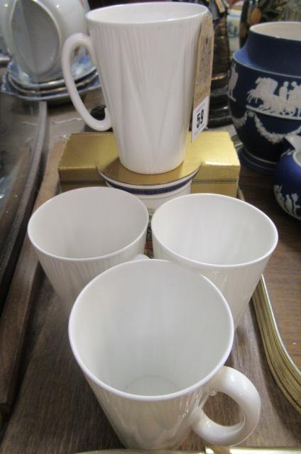 SET OF FOUR SHELLEY WHITE CHINA  MUGS Image