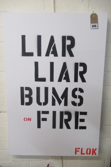 FLOK SPRAY PRINT OIL ON CANVAS LIAR LIAR Image