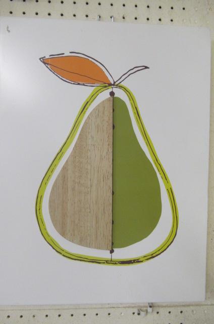 PAIR OF MIXED MEDIA ABSTRACTS APPLE AND PEAR Image