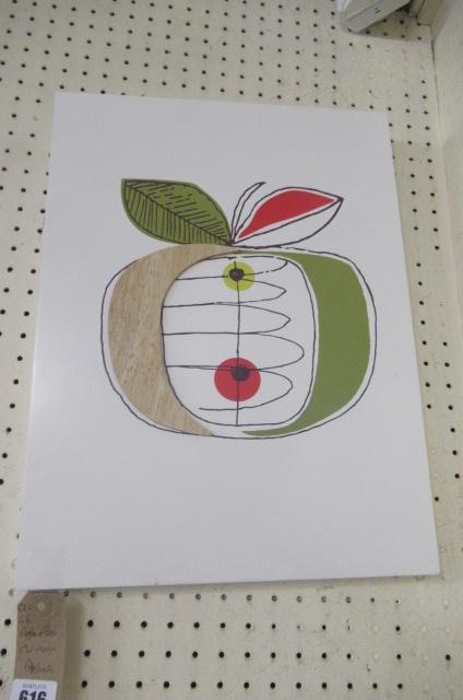 PAIR OF MIXED MEDIA ABSTRACTS APPLE AND PEAR Image