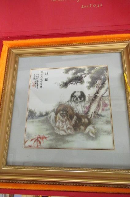 TWO CHINESE PICTURES ON PORCELAIN PANELS Image