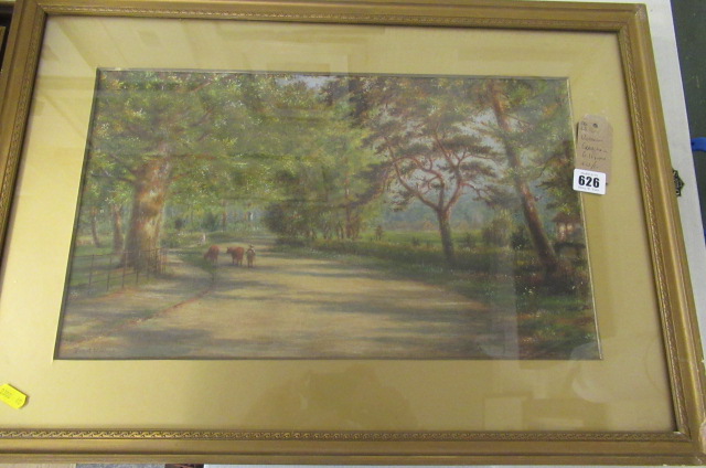 VICTORIAN GOUACHE IN GILT FRAME AND WATERCOLOUR Image