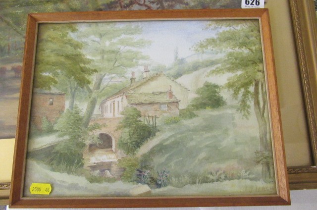 VICTORIAN GOUACHE IN GILT FRAME AND WATERCOLOUR Image