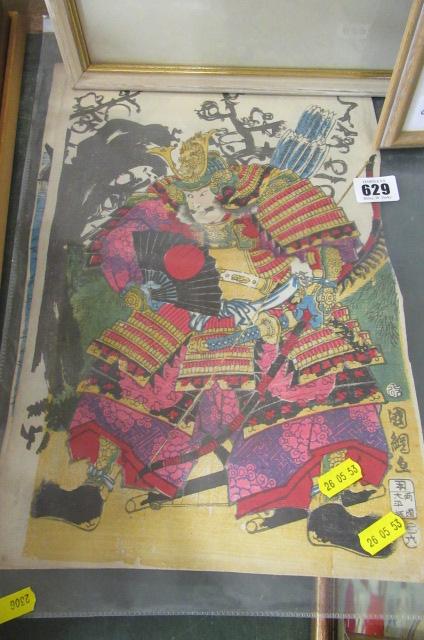 THREE UNFRAMED JAPANESE WOOD BLOCK PRINTS Image