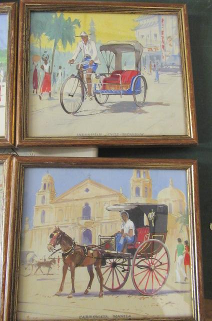 SET OF FOUR HAND PAINTED  PICTURES Image