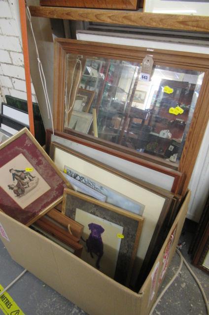 BOX OF PICTURES AND A MIRROR Image