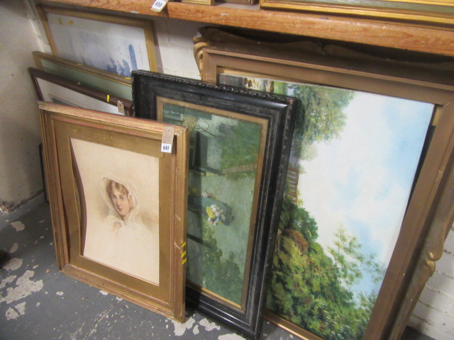 FOUR PICTURES INCLUDING SIGNED OIL Image