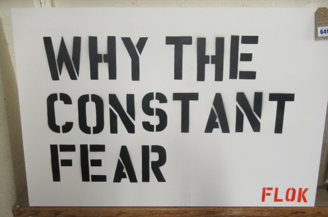 FLOK ABSTRACT OIL ON CANVAS ENTITLED CONSTANT FEAR Image