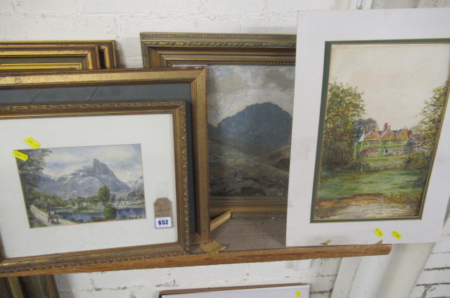 THREE WATERCOLOURS AND AN OIL Image