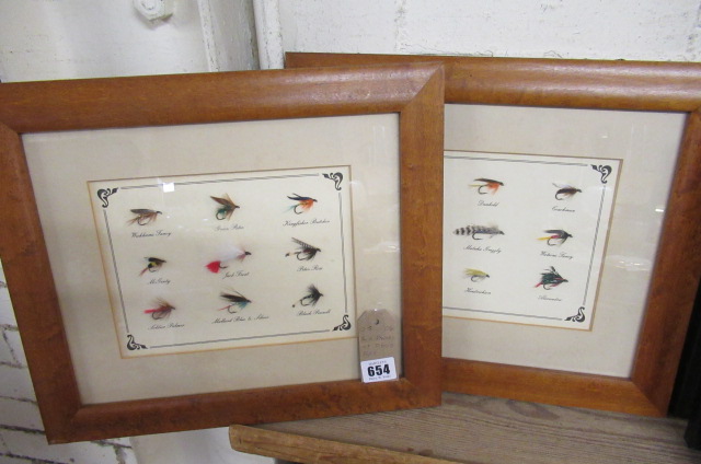 TWO FRAMED PICTURES OF FISHING FLIES Image