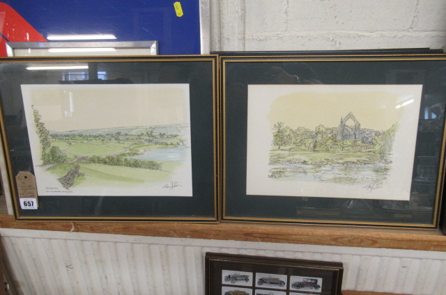 FIVE PICTURES INCLUDING TWO SIGNED LANDSCAPES Image