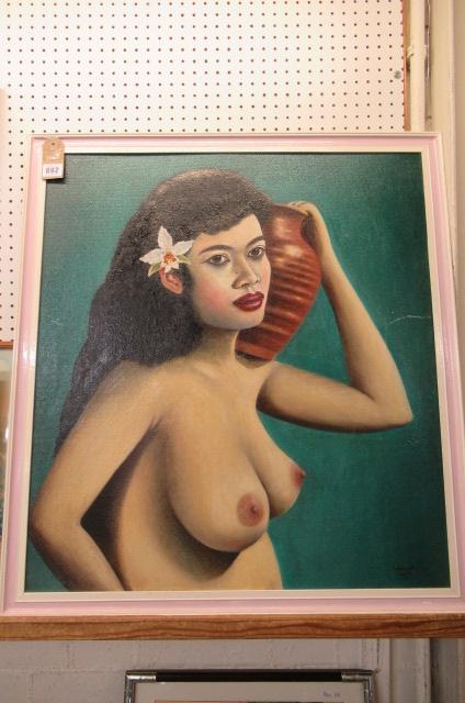 OIL ON BOARD OF A  LADY Image