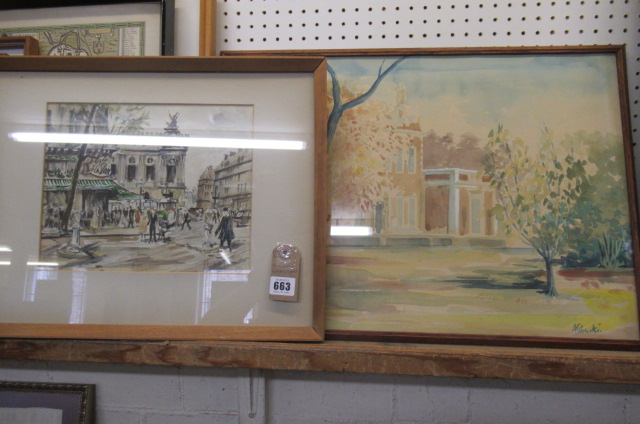 TWO SIGNED WATERCOLOURS Image