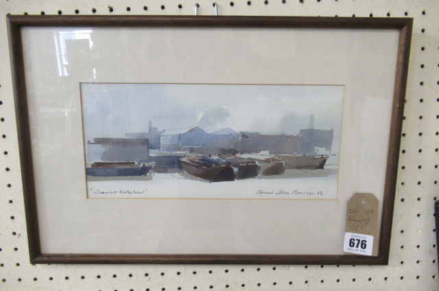 FRAMED WATERCOLOUR GREENWICH WATERFRONT Image